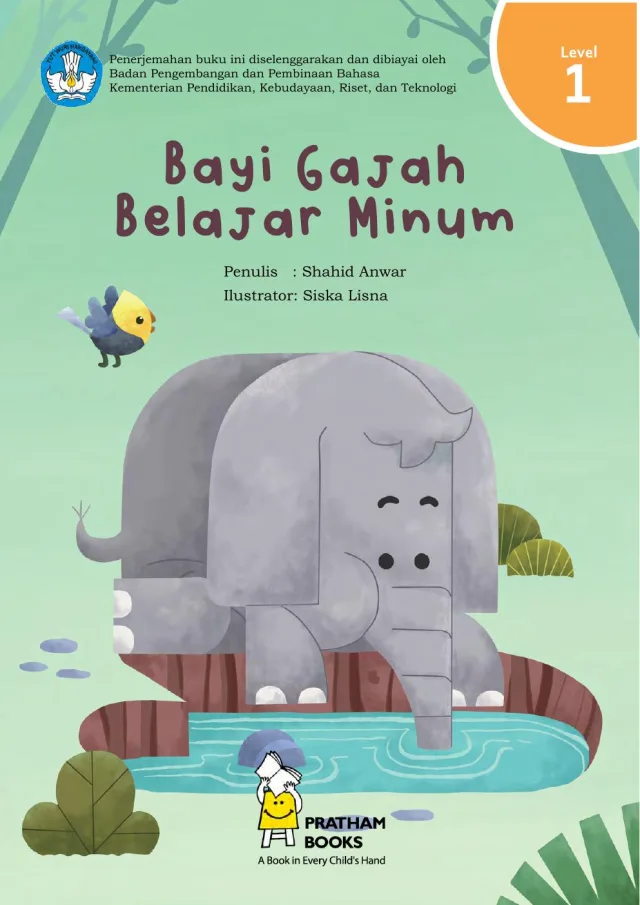 Cover Bayi Gajah Belajar Minum